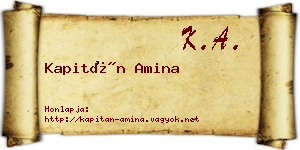 Kapitán Amina névjegykártya